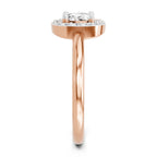 Ring 0.70 Carat Cushion Shape Centre Diamond Halo Ring