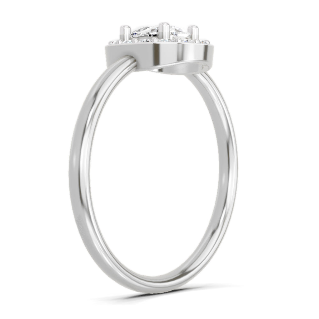 Ring 0.70 Carat Cushion Shape Centre Diamond Halo Ring