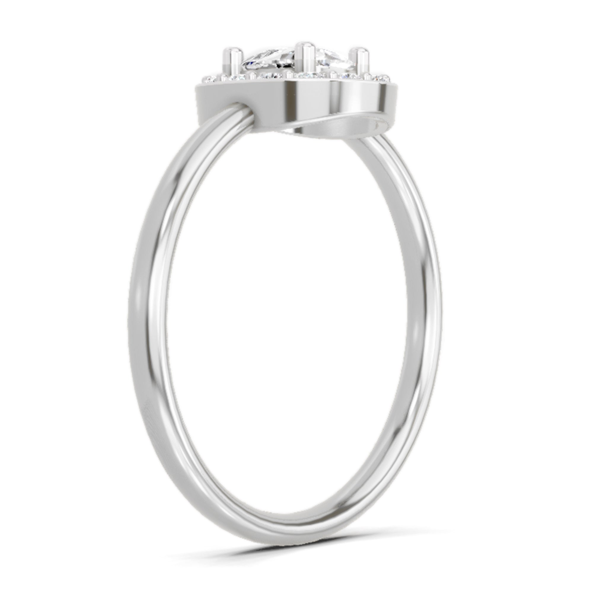 Ring 0.70 Carat Cushion Shape Centre Diamond Halo Ring