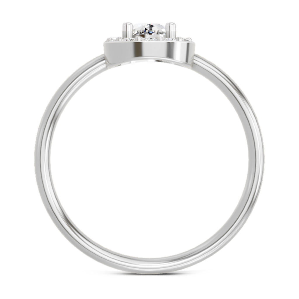 Ring 0.70 Carat Cushion Shape Centre Diamond Halo Ring