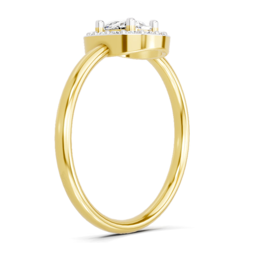 Ring 0.70 Carat Cushion Shape Centre Diamond Halo Ring