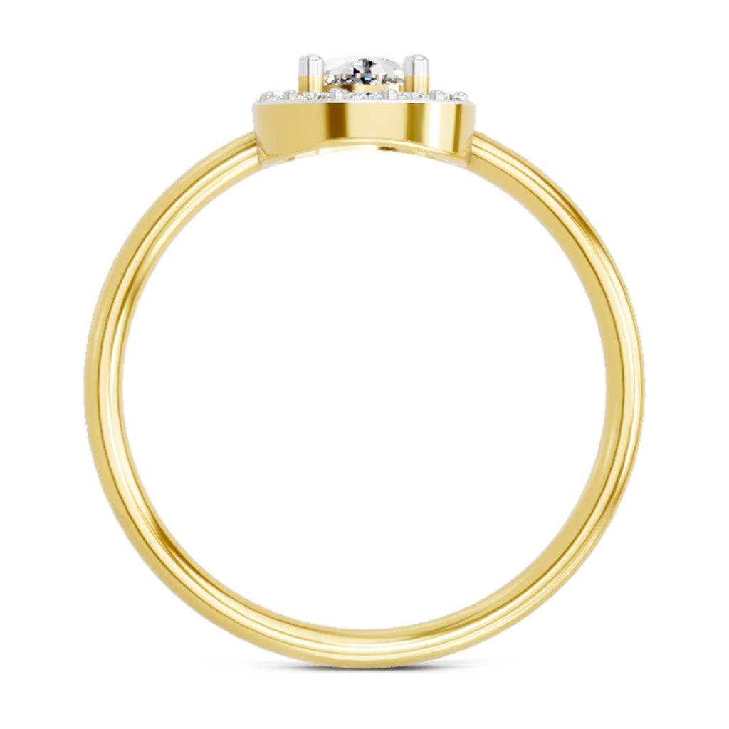 Ring 0.70 Carat Cushion Shape Centre Diamond Halo Ring