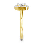 Ring 0.70 Carat Cushion Shape Centre Diamond Halo Ring