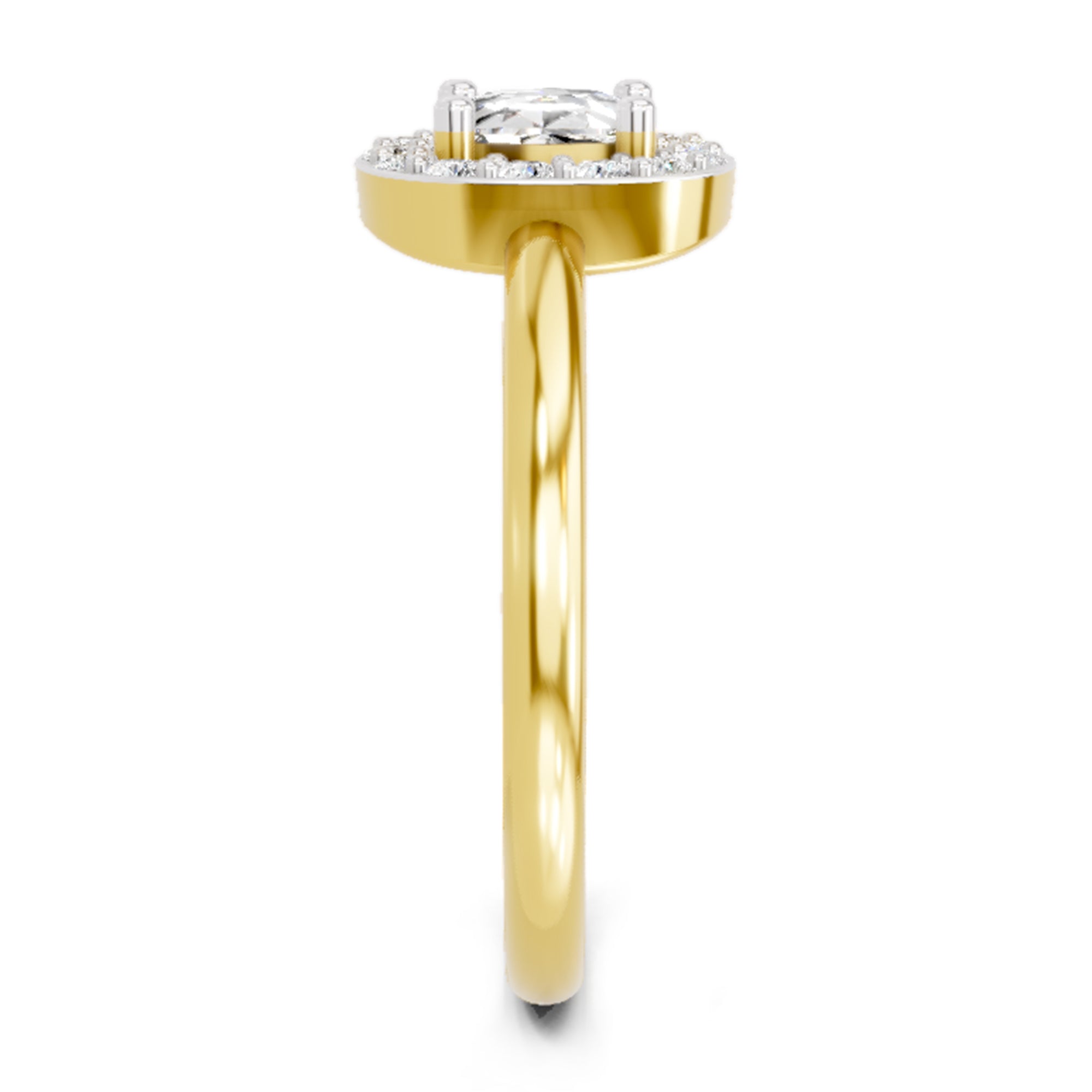 Ring 0.70 Carat Cushion Shape Centre Diamond Halo Ring