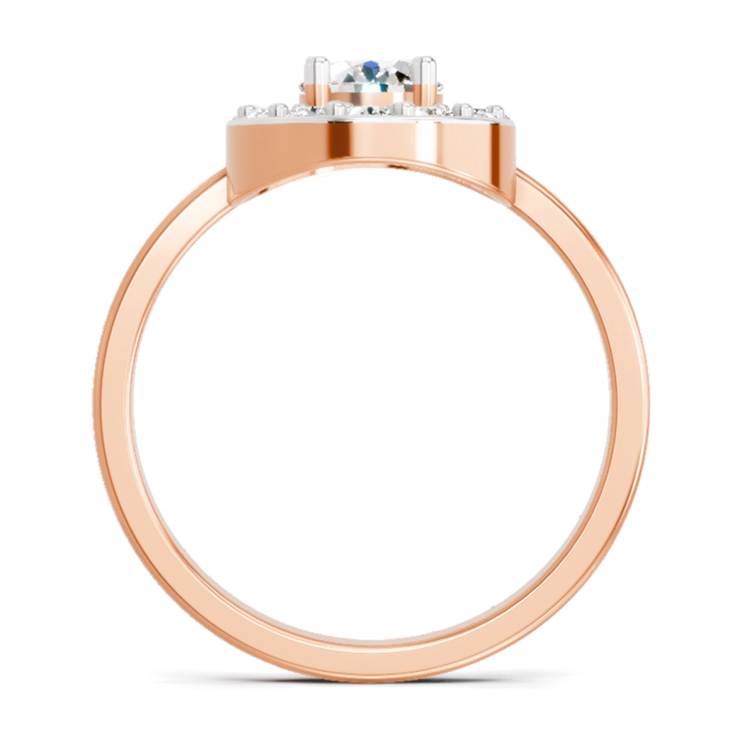 0.85 Carat Round Halo Ring FG VS Diamond