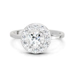 0.85 Carat Round Halo Ring FG VS Diamond
