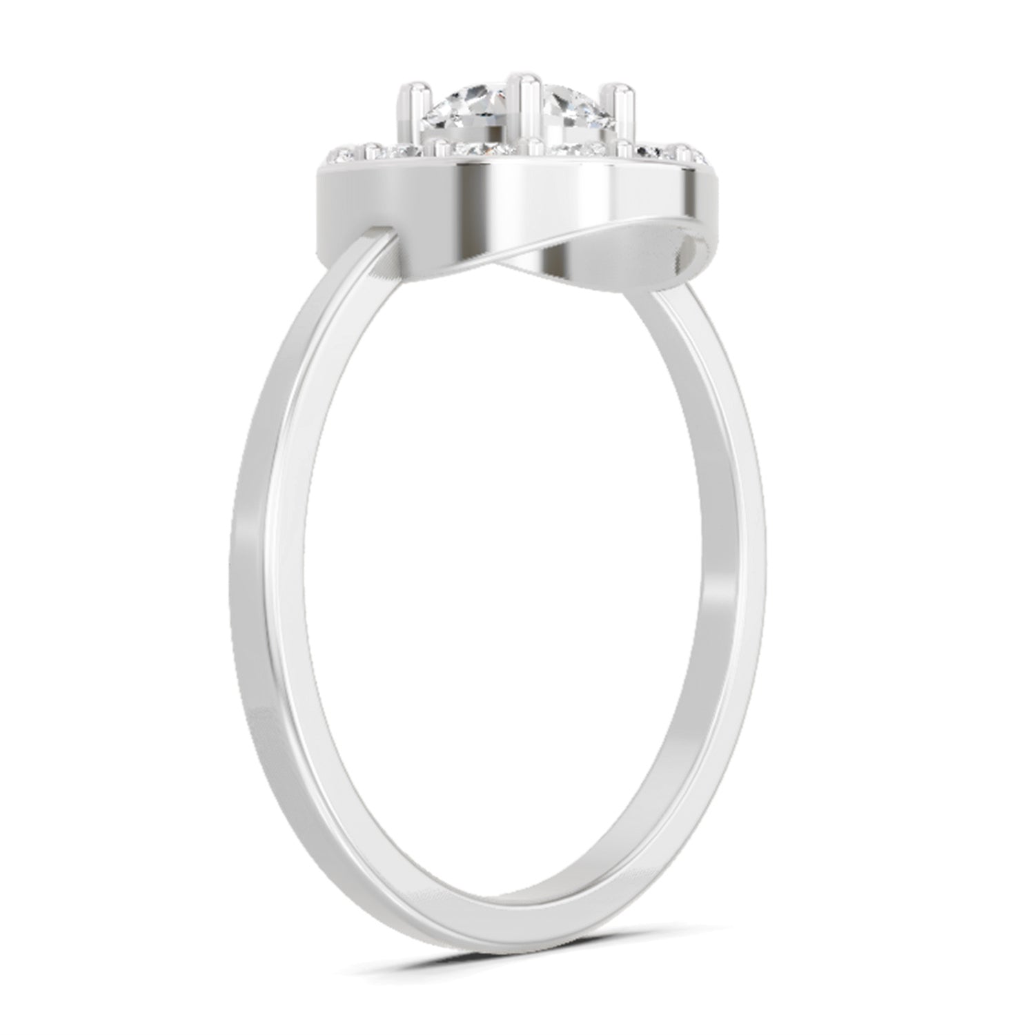 0.85 Carat Round Halo Ring FG VS Diamond