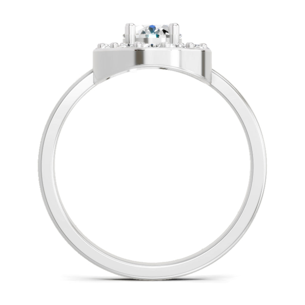 0.85 Carat Round Halo Ring FG VS Diamond