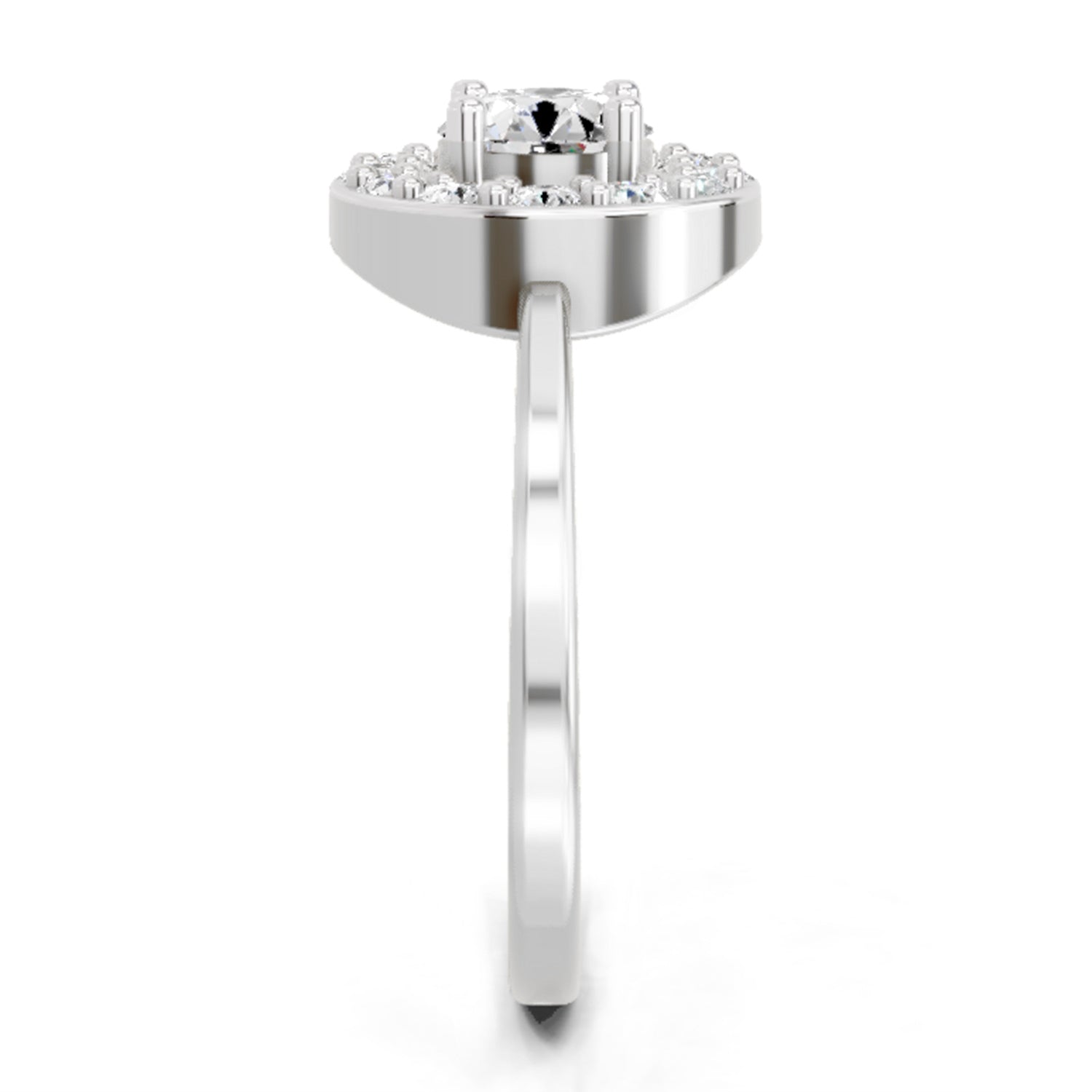 0.85 Carat Round Halo Ring FG VS Diamond