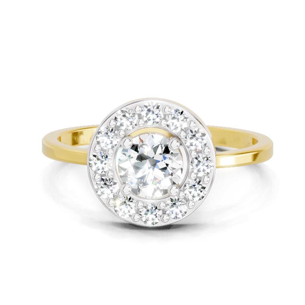 0.85 Carat Round Halo Ring FG VS Diamond