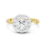 0.85 Carat Round Halo Ring FG VS Diamond