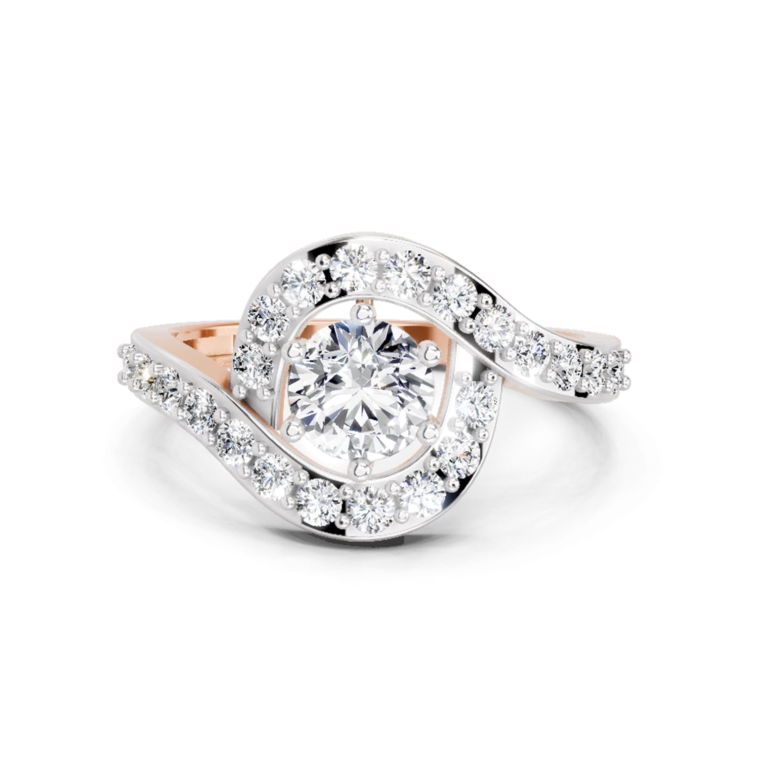 0.85 Carat Round Halo Ring FG VS Diamond