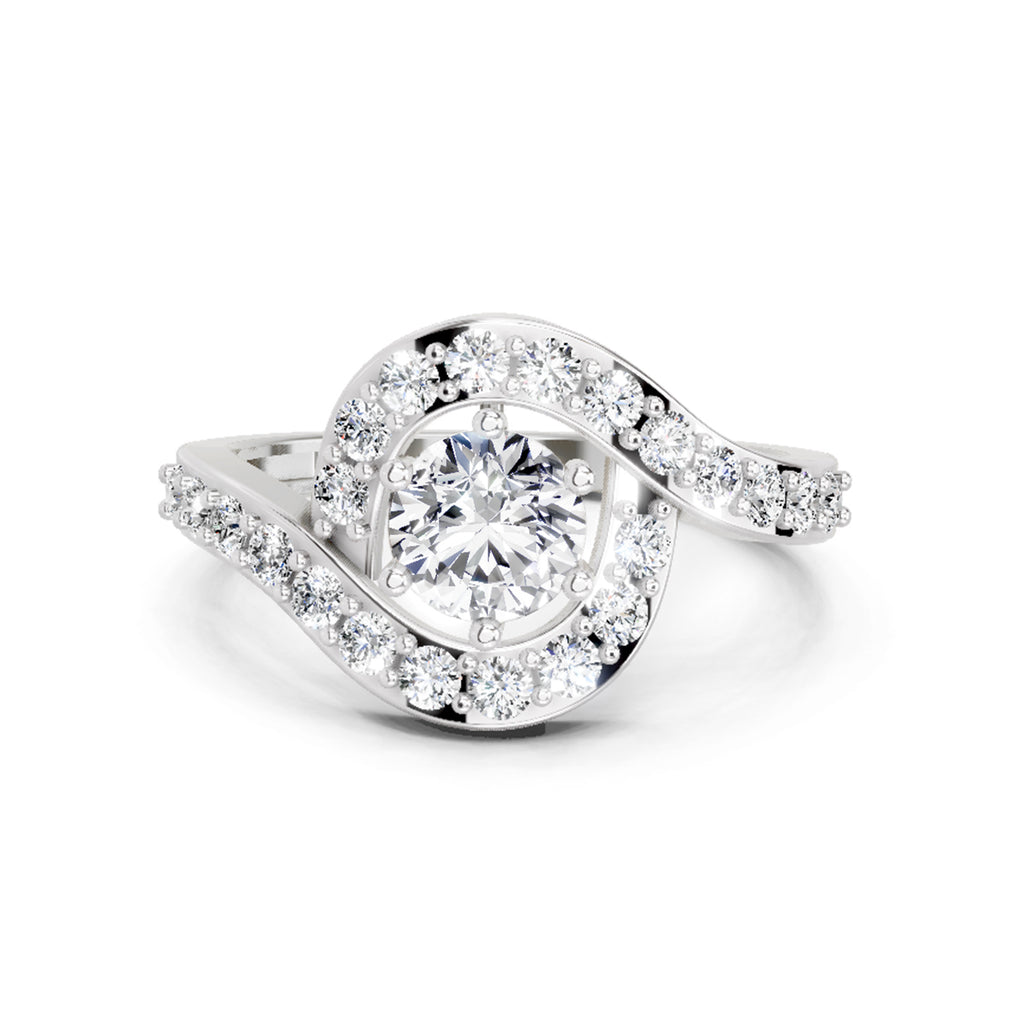 1.29 Carat Round Halo Ring FG VS Diamond