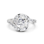 1.29 Carat Round Halo Ring FG VS Diamond