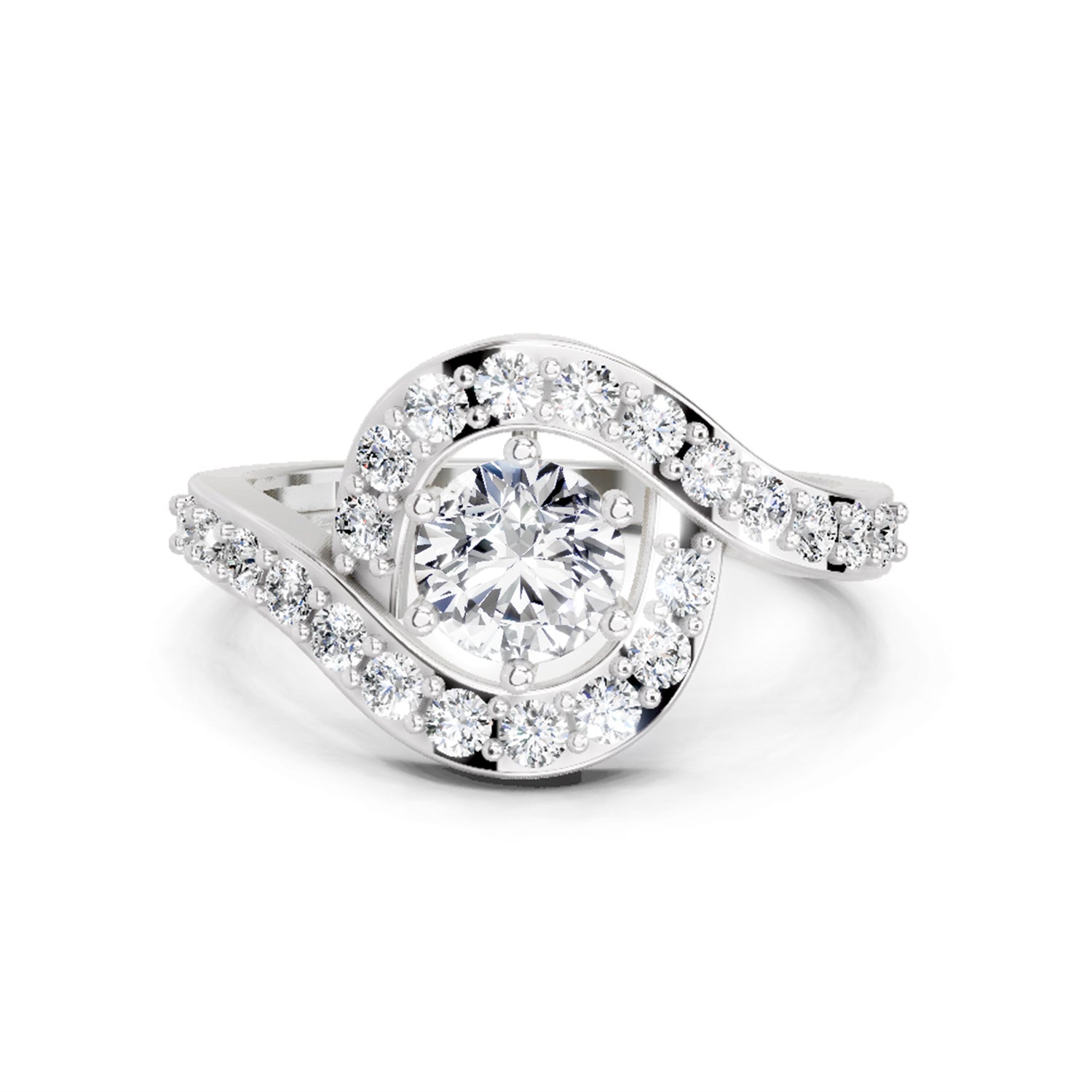 1.29 Carat Round Halo Ring FG VS Diamond