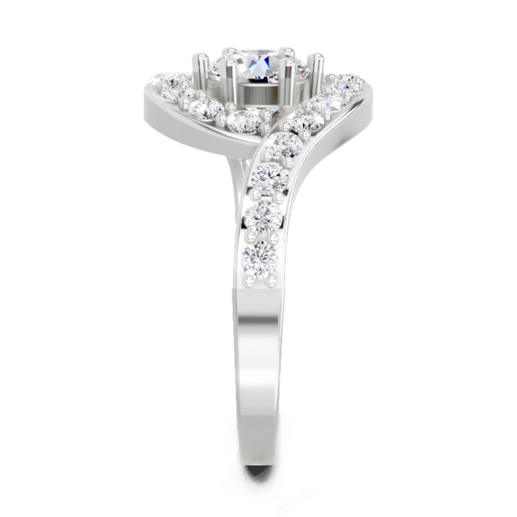 1.29 Carat Round Halo Ring FG VS Diamond