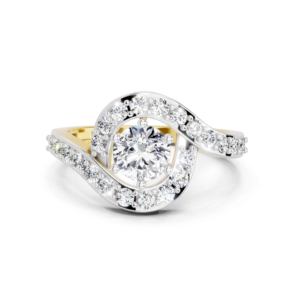 1.29 Carat Round Halo Ring FG VS Diamond