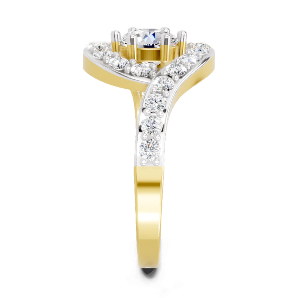 1.29 Carat Round Halo Ring FG VS Diamond