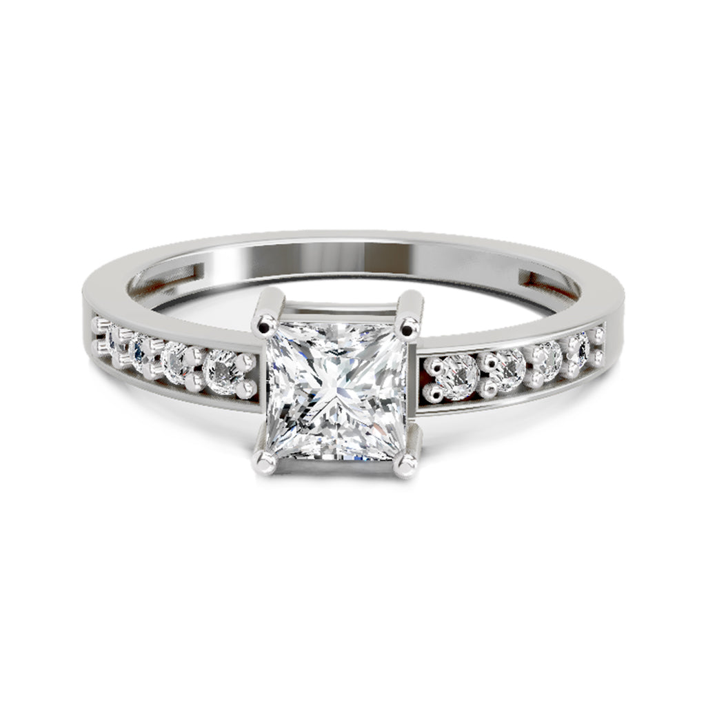 0.94 Carat Princess Solitaire Ring FG VS Diamond
