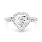 0.97 Carat Heart Halo Diamond Ring