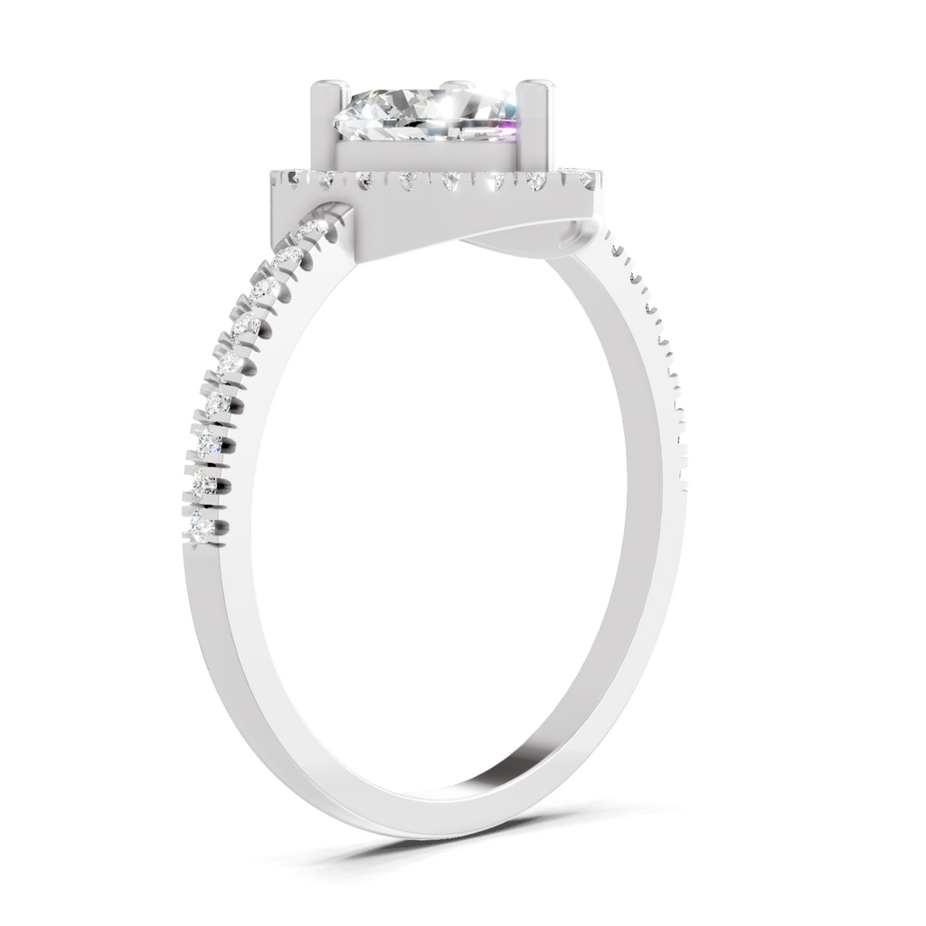 0.97 Carat Heart Halo Diamond Ring