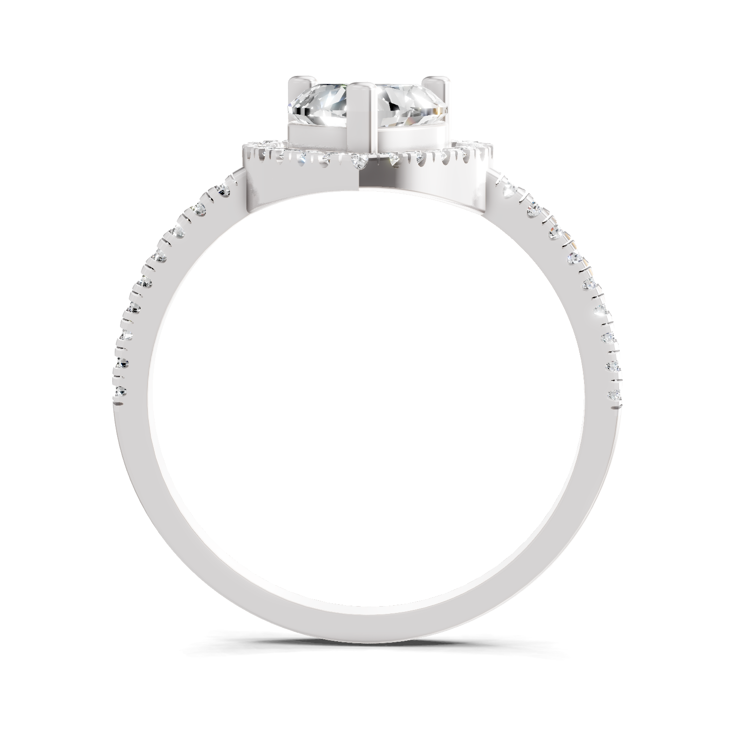 0.97 Carat Heart Halo Diamond Ring