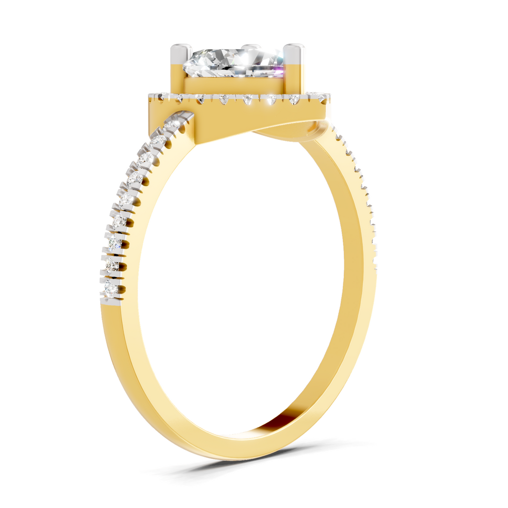 0.97 Carat Heart Halo Diamond Ring