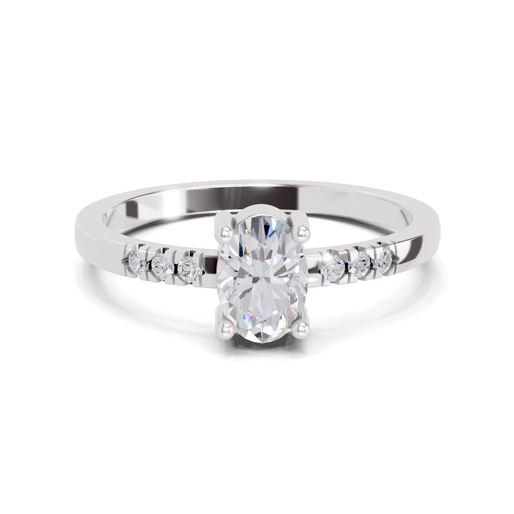0.70 Carat Oval Shape Solitaire Diamond Ring