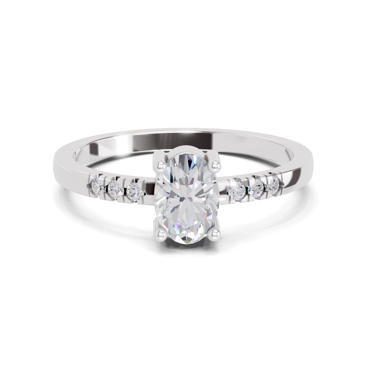 0.70 Carat Oval Shape Solitaire Diamond Ring