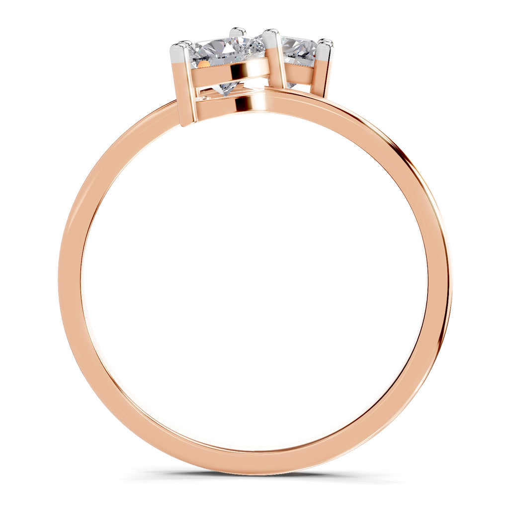 0.70 Carat Heart Shape Toi et Moi Diamond Ring