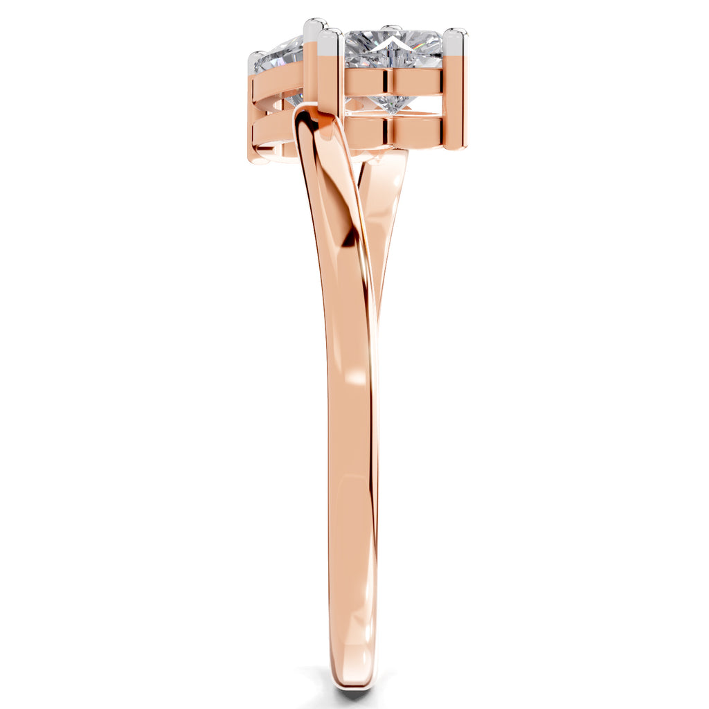 0.70 Carat Heart Shape Toi et Moi Diamond Ring