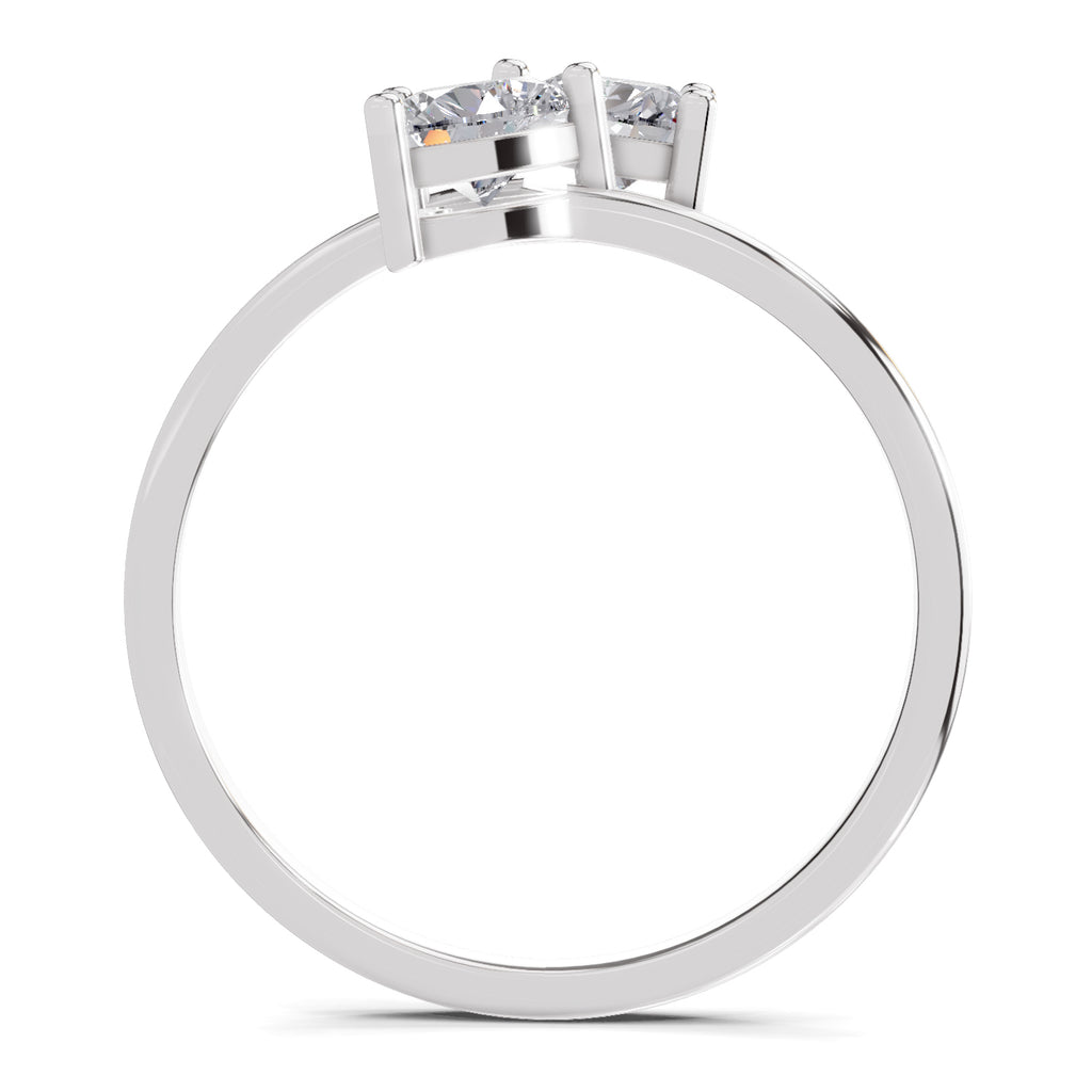 0.70 Carat Heart Shape Toi et Moi Diamond Ring