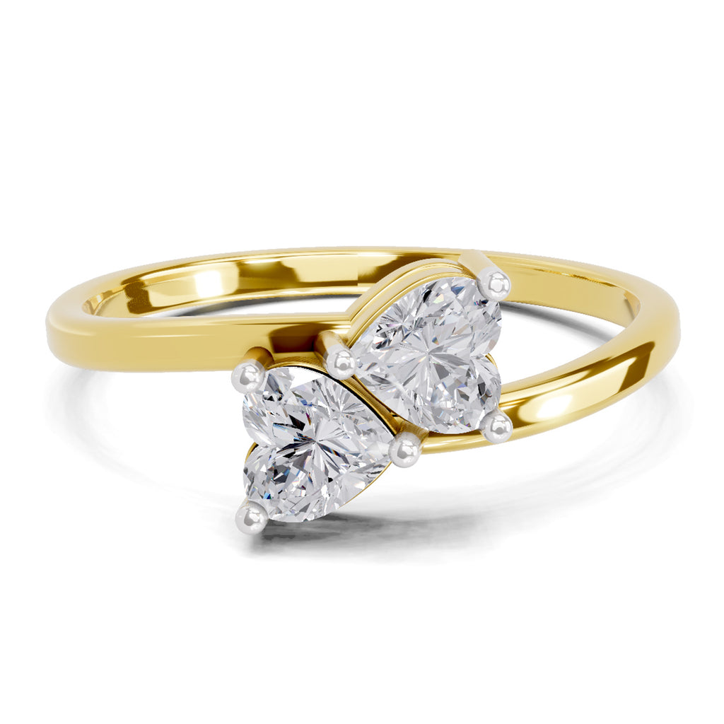 0.70 Carat Heart Shape Toi et Moi Diamond Ring