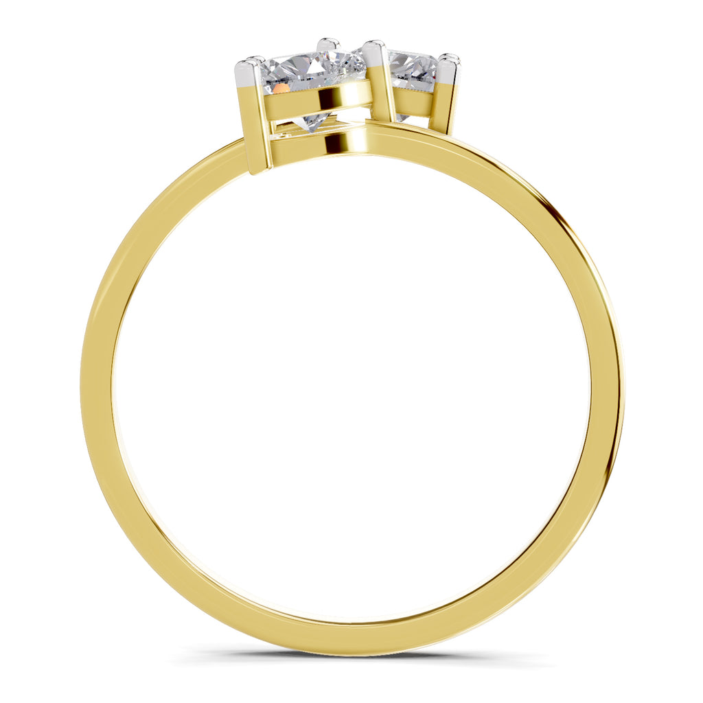 0.70 Carat Heart Shape Toi et Moi Diamond Ring