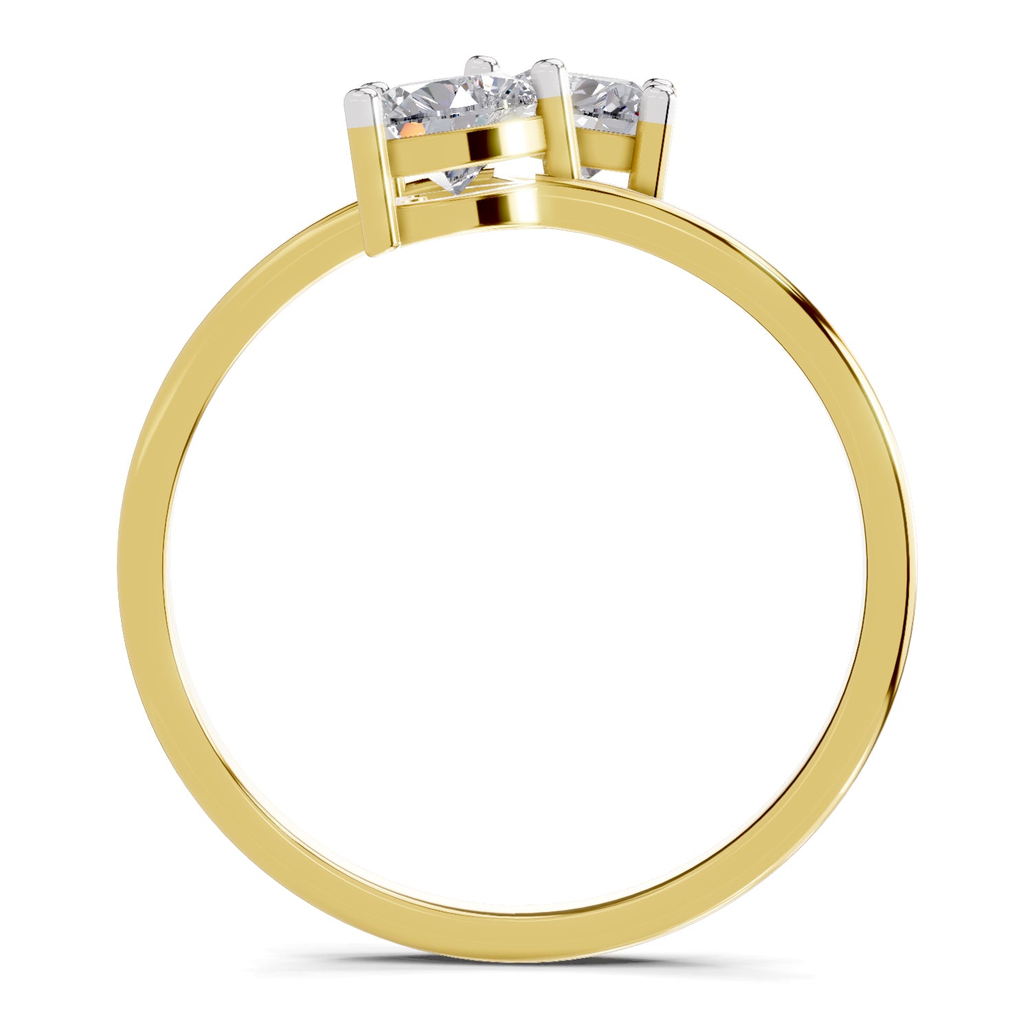 0.70 Carat Heart Shape Toi et Moi Diamond Ring
