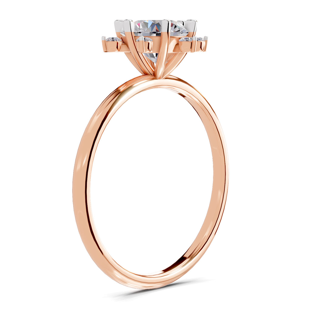 1.08 Carat Blossom Halo Diamond Ring