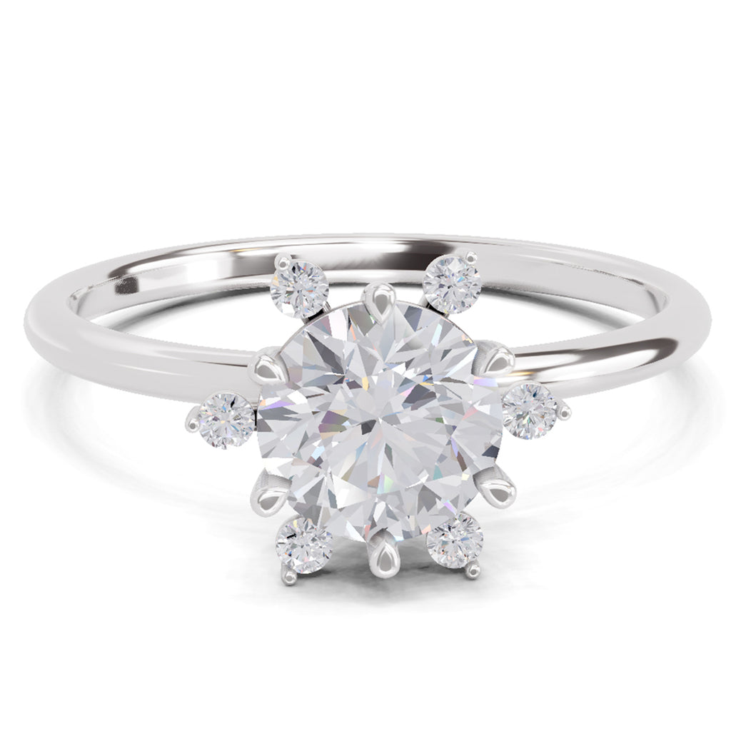 1.08 Carat Blossom Halo Diamond Ring