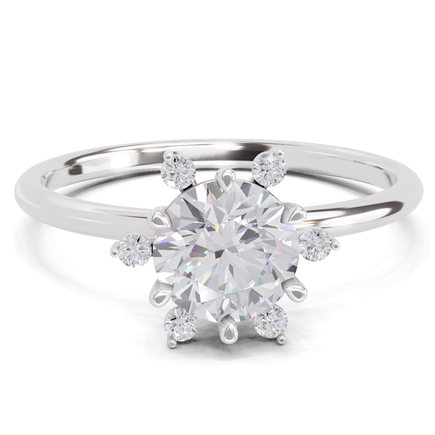 1.08 Carat Blossom Halo Diamond Ring