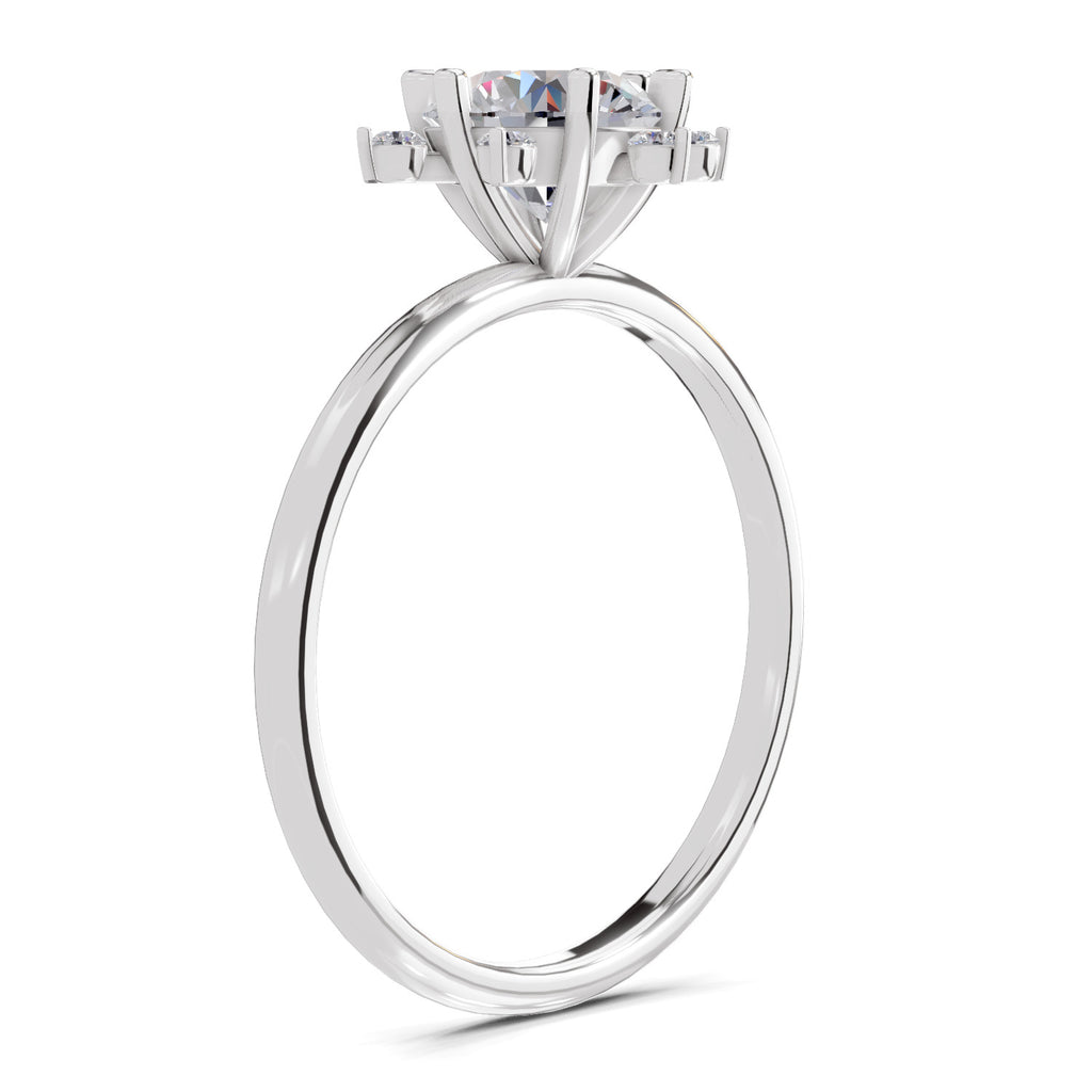 1.08 Carat Blossom Halo Diamond Ring