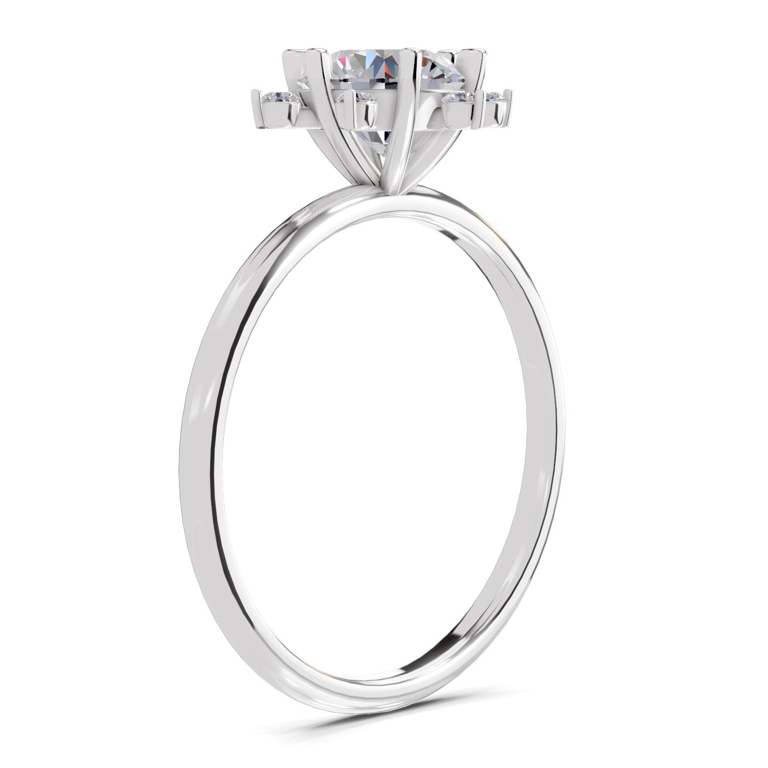 1.08 Carat Blossom Halo Diamond Ring