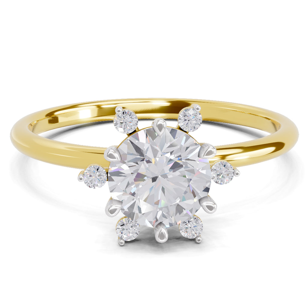 1.08 Carat Blossom Halo Diamond Ring