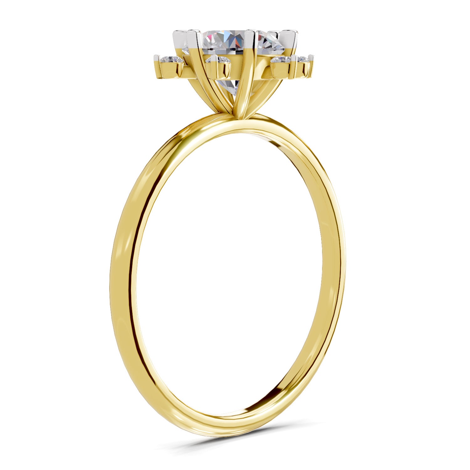 1.08 Carat Blossom Halo Diamond Ring