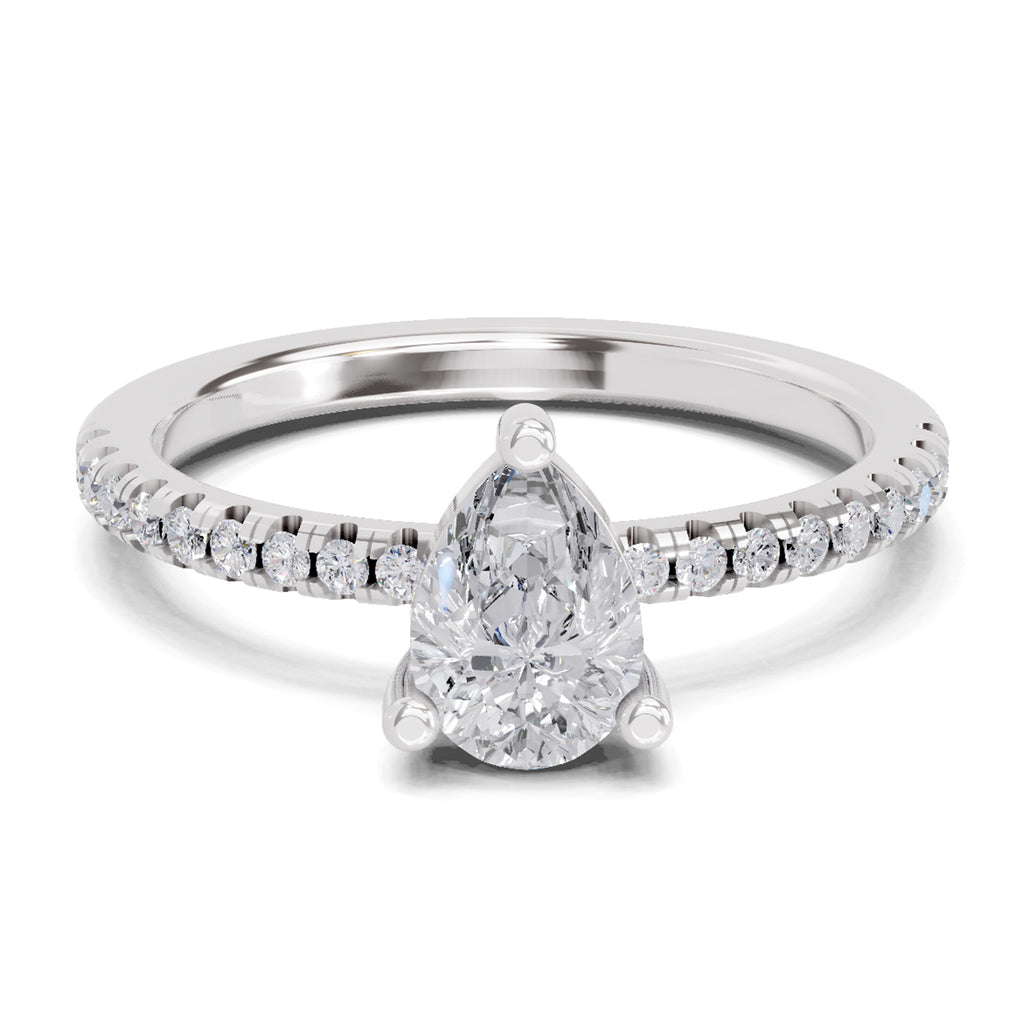 0.97 Carat Pear Shape Diamond Ring