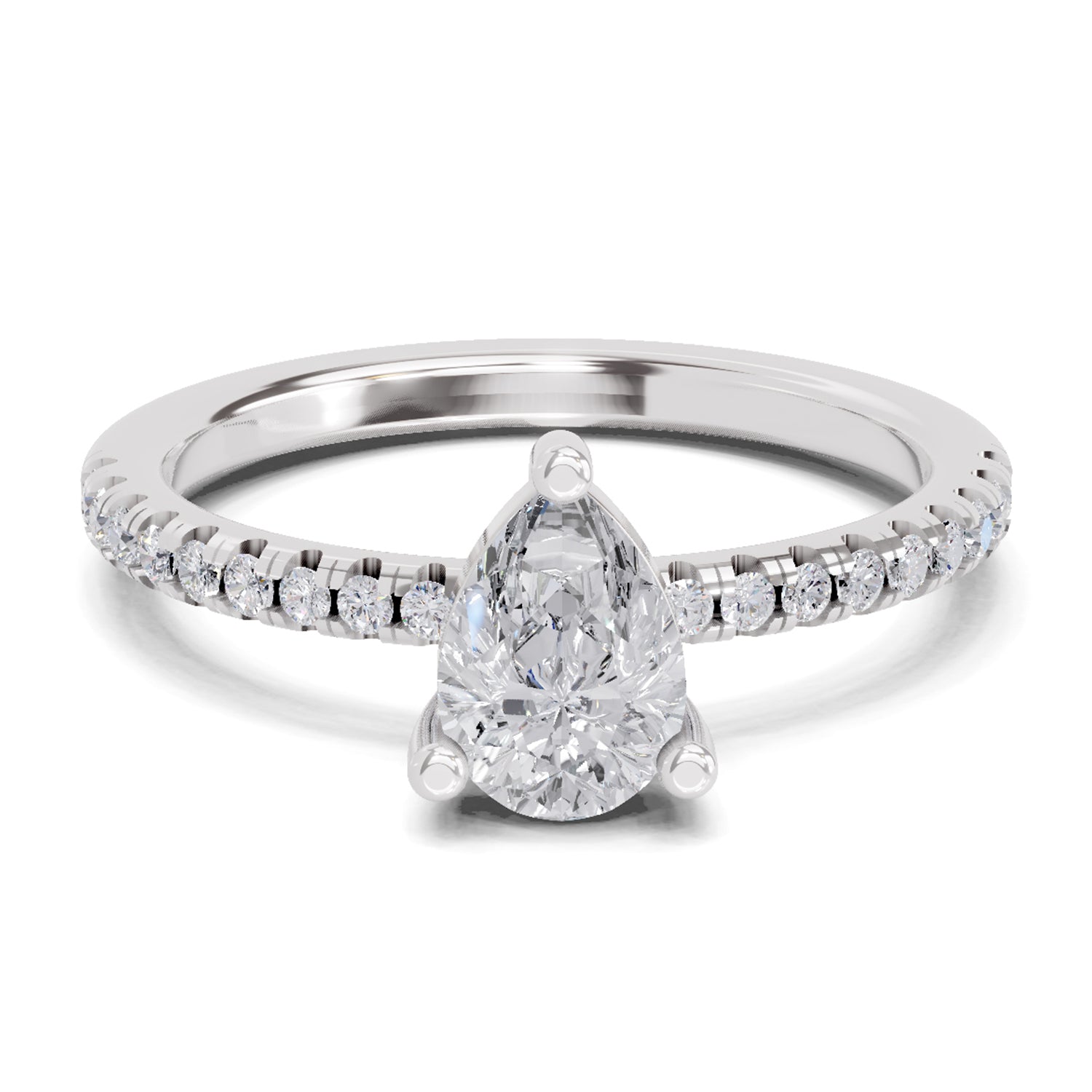 0.97 Carat Pear Shape Diamond Ring