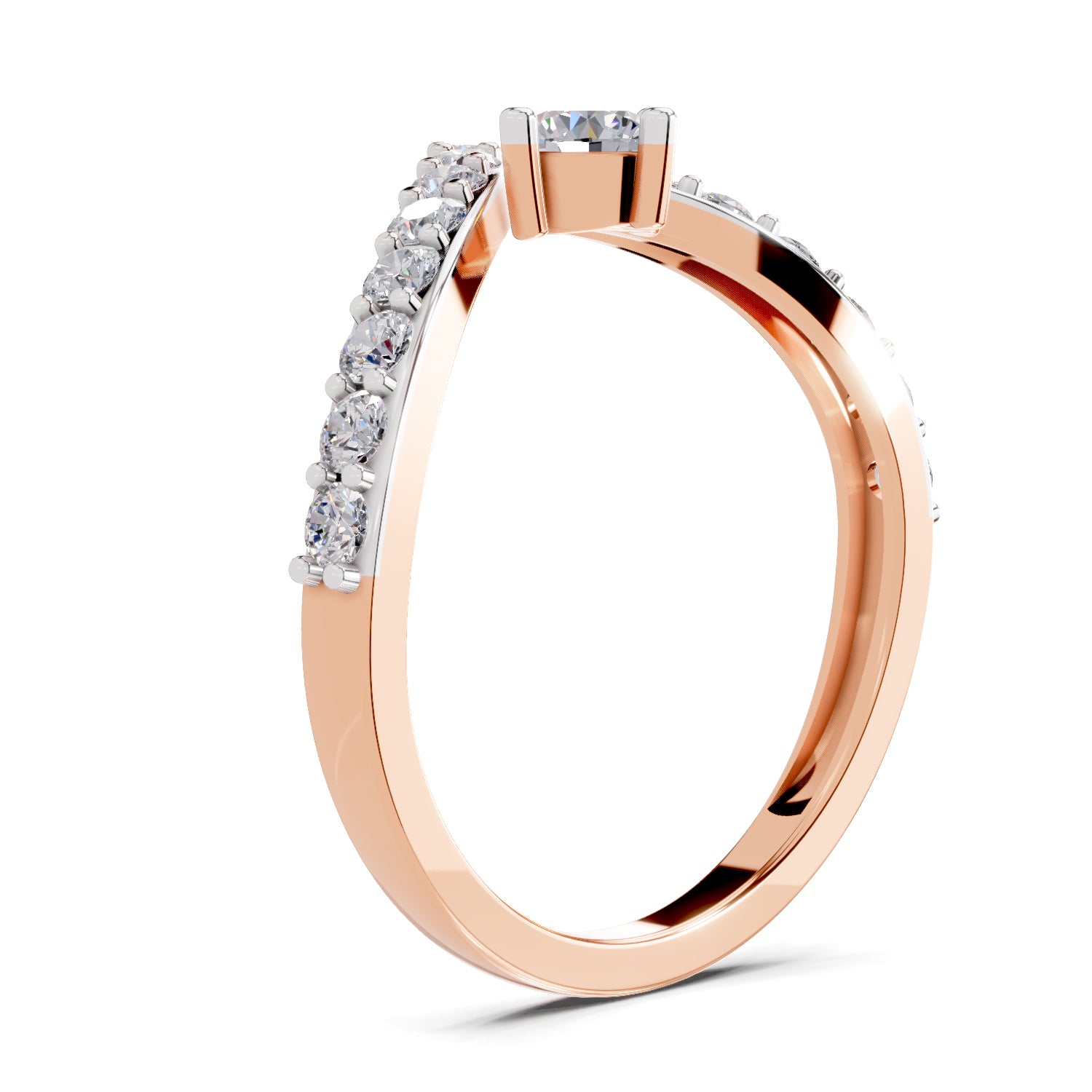 0.78 Carat Chevron Diamond Engagement Ring