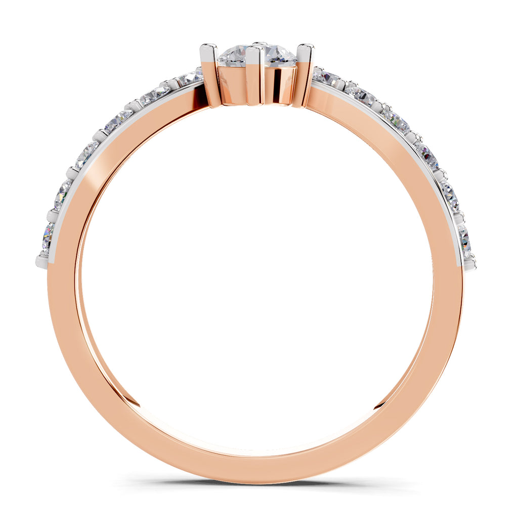 0.78 Carat Chevron Diamond Engagement Ring
