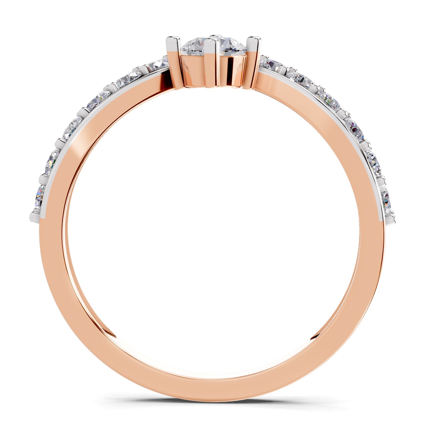 0.78 Carat Chevron Diamond Engagement Ring
