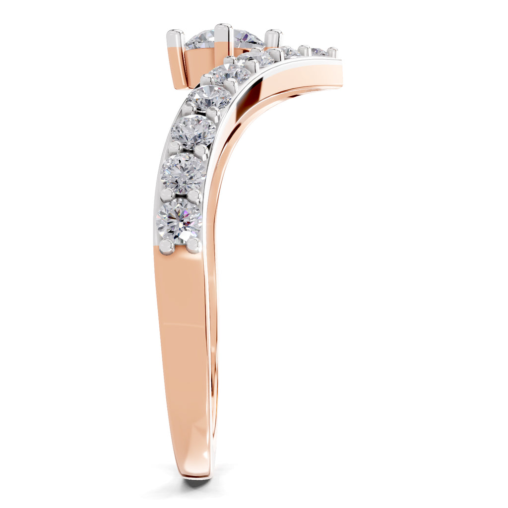 0.78 Carat Chevron Diamond Engagement Ring