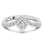 0.78 Carat Chevron Diamond Engagement Ring