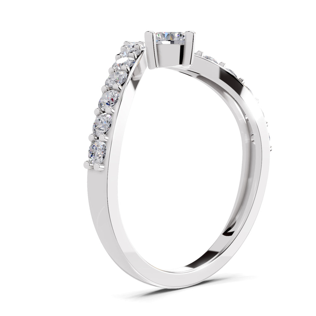 0.78 Carat Chevron Diamond Engagement Ring